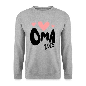 Oma 2023 - Werdende Oma 2023 - Unisex Pullover - Weißgrau meliert - Vorne - Alina (178cm) & Michal (187cm)