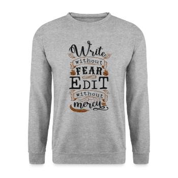 Writing Novel Writer & Published - Unisex Sweatshirt - salt & pepper - Front - Alina (178cm) & Michal (187cm)