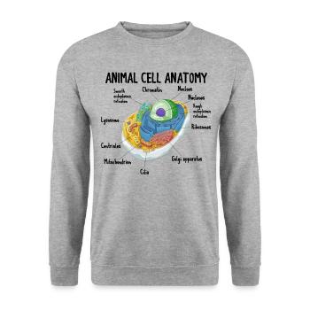 Anatomy Of Animal Cell Biology Biologist Science - Unisex Sweatshirt - salt & pepper - Front - Alina (178cm) & Michal (187cm)