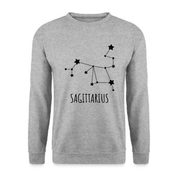 Zodiac Sagittarius - Unisex Sweatshirt - salt & pepper - Front - Alina (178cm) & Michal (187cm)