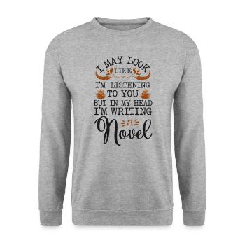 Writing Novel Writer & Published - Unisex Sweatshirt - salt & pepper - Front - Alina (178cm) & Michal (187cm)