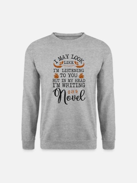 Writing Novel Writer & Published - Unisex Pullover - Weißgrau meliert