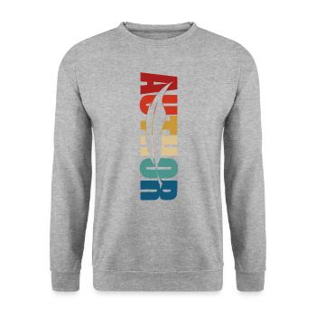 Writing Retro Novel Writer & - Unisex Sweatshirt - salt & pepper - Front - Alina (178cm) & Michal (187cm)