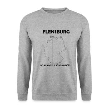 Flensburg Map - Unisex Sweatshirt - salt & pepper - Front - Alina (178cm) & Michal (187cm)