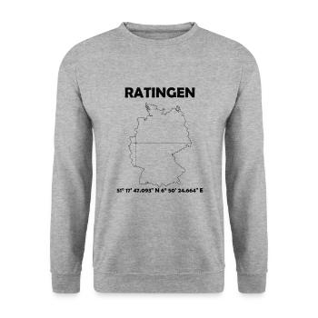 Ratingen Map - Unisex Sweatshirt - salt & pepper - Front - Alina (178cm) & Michal (187cm)