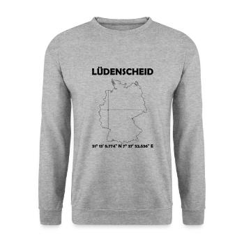 Lüdenscheid Map - Unisex Sweatshirt - salt & pepper - Front - Alina (178cm) & Michal (187cm)