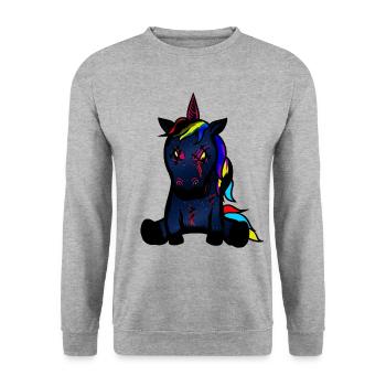 Horreur Mythique Animal Licorne Fantasy Mythe - Sweat-shirt Unisexe - gris chiné - Devant - Alina (178cm) & Michal (187cm)