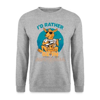 I'd Rather Be In Australia - Unisex Sweatshirt - salt & pepper - Front - Alina (178cm) & Michal (187cm)