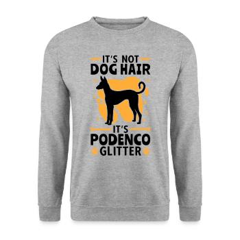 Podenco Ibicenco Glitzer Ibizan Hound - Unisex Pullover - Weißgrau meliert - Vorne - Alina (178cm) & Michal (187cm)