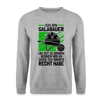 Galabauer haben Recht Landschaftsgärtner Galabau - Unisex Pullover - Weißgrau meliert - Vorne - Alina (178cm) & Michal (187cm)