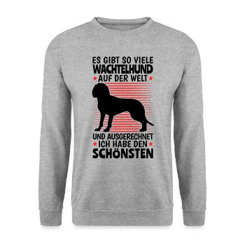 Habe den schönsten Wachtelhund Deutscher Wachtel - Unisex Pullover - Weißgrau meliert - Vorne - Alina (178cm) & Michal (187cm)