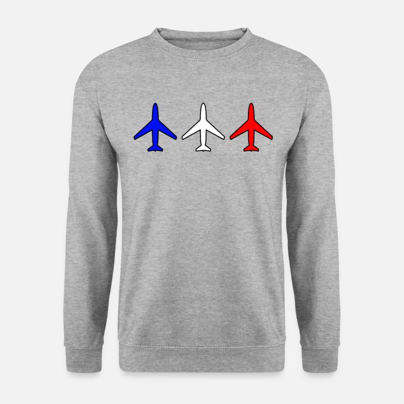 Flugzeug Flugzeuge - Unisex Pullover - Weißgrau meliert