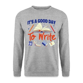 Écriture de livre Roman Écrivain & - Sweat-shirt Unisexe - gris chiné - Devant - Alina (178cm) & Michal (187cm)