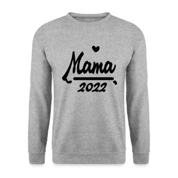 Mama 2022 - Werdende Mutter 2022 - Unisex Pullover - Weißgrau meliert - Vorne - Alina (178cm) & Michal (187cm)