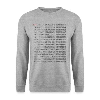 Die Ersten 500 Ziffern Der Kreiszahl Pi 3.14 Mathe - Unisex Pullover - Weißgrau meliert - Vorne - Alina (178cm) & Michal (187cm)