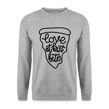 Pizza - Sweat-shirt Unisexe - gris chiné - Devant - Alina (178cm) & Michal (187cm)