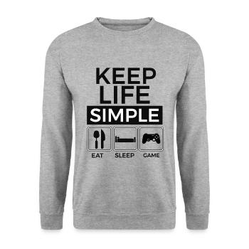 Spieler, Konsole - Unisex Pullover - Weißgrau meliert - Vorne - Alina (178cm) & Michal (187cm)