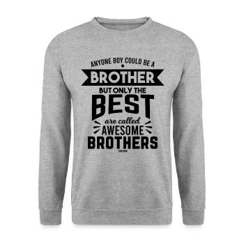 Geschenk für Bruder - Unisex Pullover - Weißgrau meliert - Vorne - Alina (178cm) & Michal (187cm)