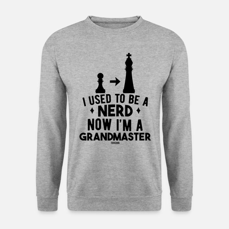 Nerd Chess Maître d’échecs Dicton - Sweat-shirt Unisexe - gris chiné