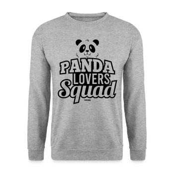 Pandaliebhaber Panda China großer Panda - Unisex Pullover - Weißgrau meliert - Vorne - Alina (178cm) & Michal (187cm)