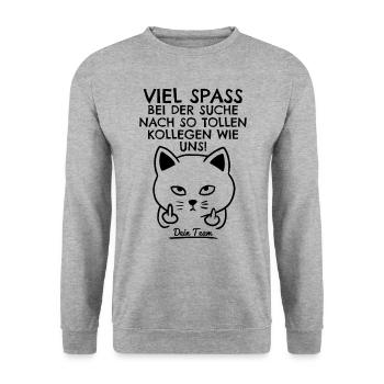 Abschiedsgeschenk Abschied Kollege Jobwechsel Job - Unisex Pullover - Weißgrau meliert - Vorne - Alina (178cm) & Michal (187cm)