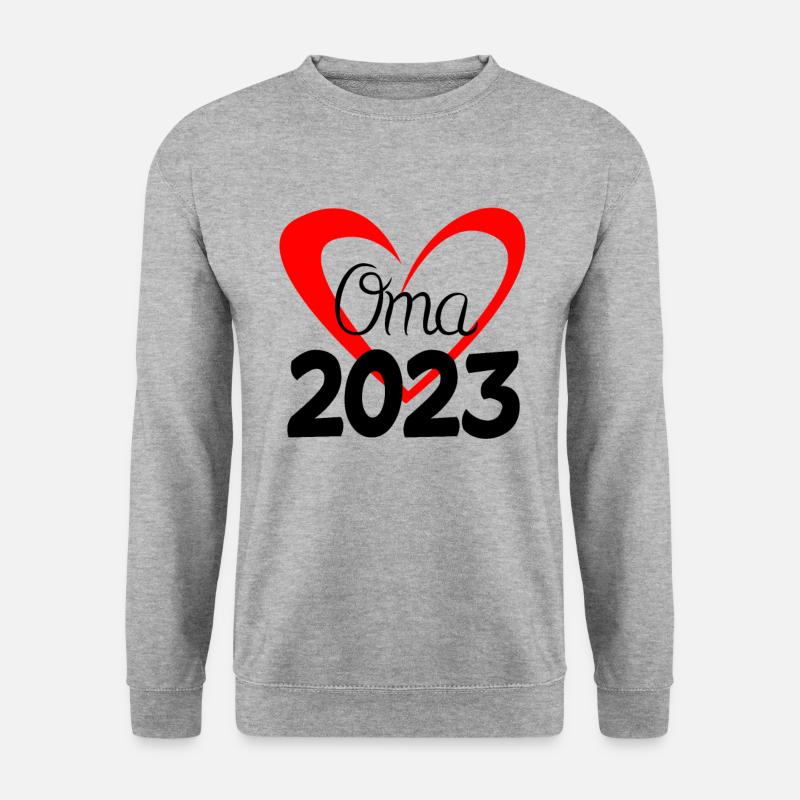 Oma 2023 - Werdende Oma - Unisex Pullover - Weißgrau meliert