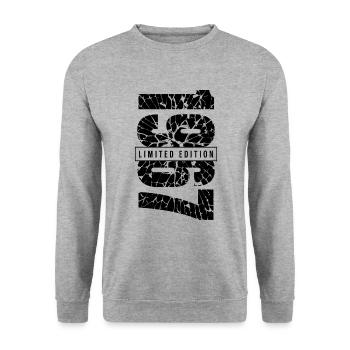 1967 Édition limitée Année de naissance 1967 Décoration Grunge - Sweat-shirt Unisexe - gris chiné - Devant - Alina (178cm) & Michal (187cm)