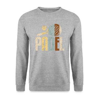 Padel Paddel Schläger Tennis Sport I Geschenk - Unisex Pullover - Weißgrau meliert - Vorne - Alina (178cm) & Michal (187cm)
