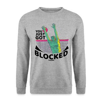 Volleyball - Unisex Pullover - Weißgrau meliert - Vorne - Alina (178cm) & Michal (187cm)