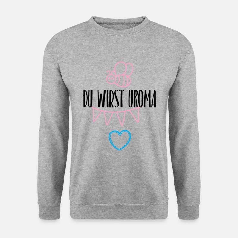 Du wirst Uroma! - Unisex Pullover - Weißgrau meliert
