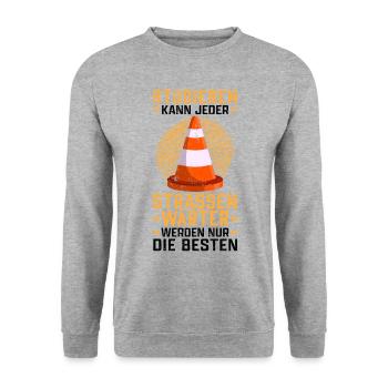 Straßenwärter studieren Chausseewärter Straßenwart - Unisex Pullover - Weißgrau meliert - Vorne - Alina (178cm) & Michal (187cm)