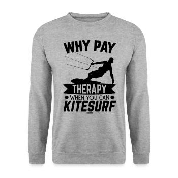 Kitesurfen Kitesailing Lenkdrachen Sport - Unisex Pullover - Weißgrau meliert - Vorne - Alina (178cm) & Michal (187cm)
