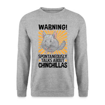L’attention parle spontanément du rongeur chinchilla - Sweat-shirt Unisexe - gris chiné - Devant - Alina (178cm) & Michal (187cm)