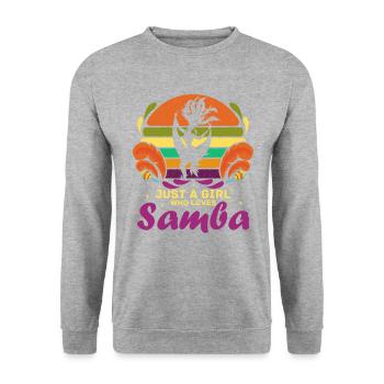 Filles, La Samba-brésil-danse-raisin-samba - Sweat-shirt Unisexe - gris chiné - Devant - Alina (178cm) & Michal (187cm)