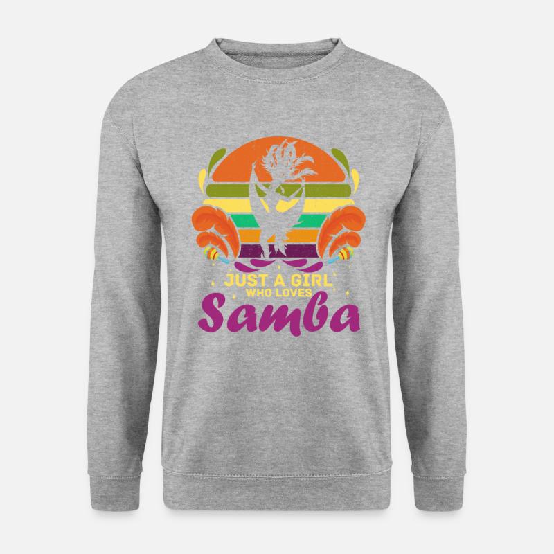 Mädchen, Das Samba-brasilien-tanz-weinlese-samba - Unisex Pullover - Weißgrau meliert