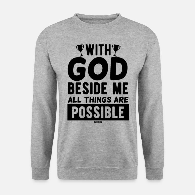 Gott - Unisex Pullover - Weißgrau meliert