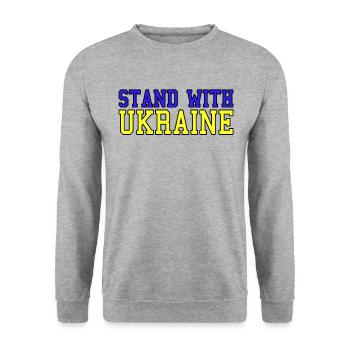 Ukraine Solidarity - Unisex Sweatshirt - salt & pepper - Front - Alina (178cm) & Michal (187cm)