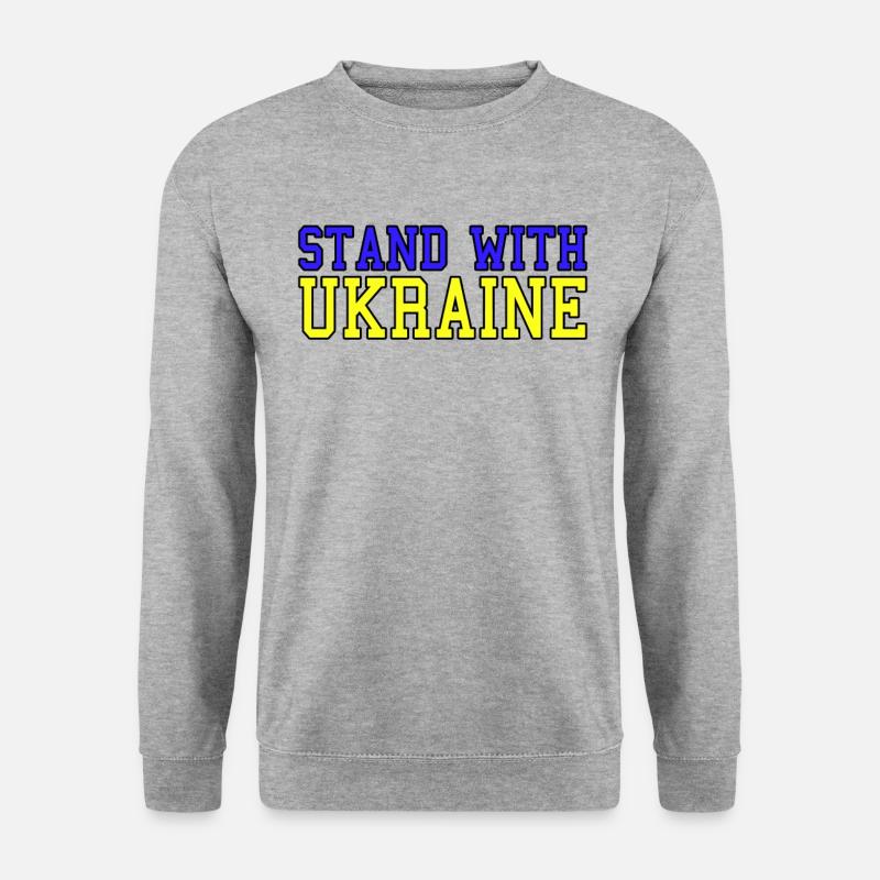 Ukraine Solidarität - Unisex Pullover - Weißgrau meliert