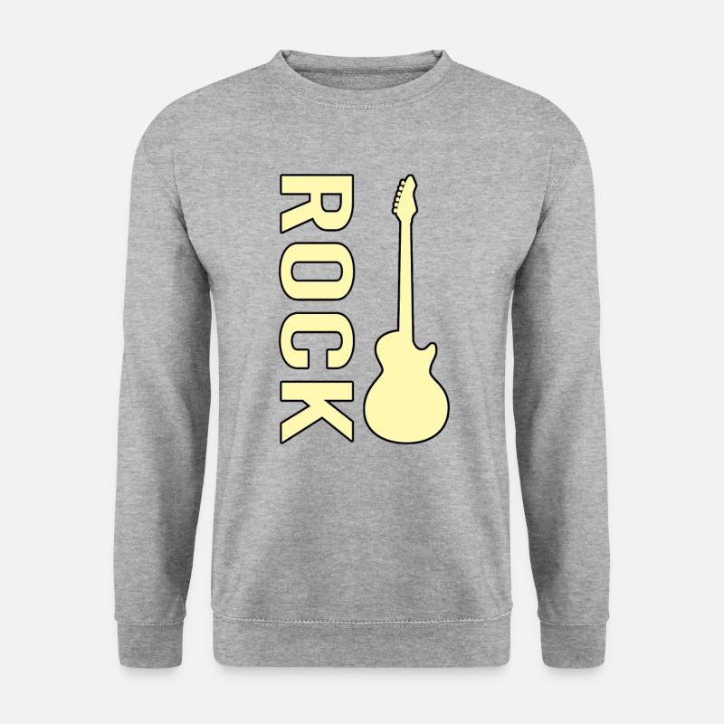 E Gitarre Rock - Unisex Pullover - Weißgrau meliert