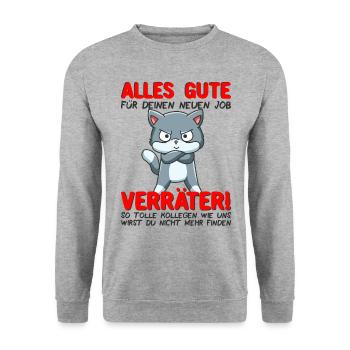 Abschied Kollege Abschiedsgeschenk Jobwechsel - Unisex Pullover - Weißgrau meliert - Vorne - Alina (178cm) & Michal (187cm)