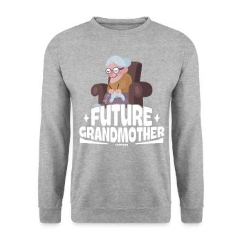 Future Grandmother - Unisex Pullover - Weißgrau meliert - Vorne - Alina (178cm) & Michal (187cm)