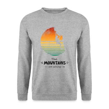 The Mountains Are Calling Climbing Bouldering - Unisex Sweatshirt - salt & pepper - Front - Alina (178cm) & Michal (187cm)