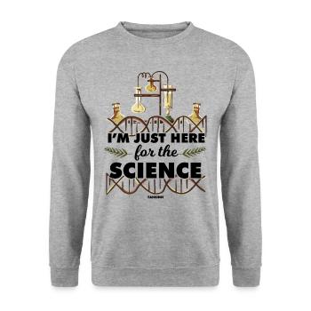 Je suis juste ici pour la science - Sweat-shirt Unisexe - gris chiné - Devant - Alina (178cm) & Michal (187cm)