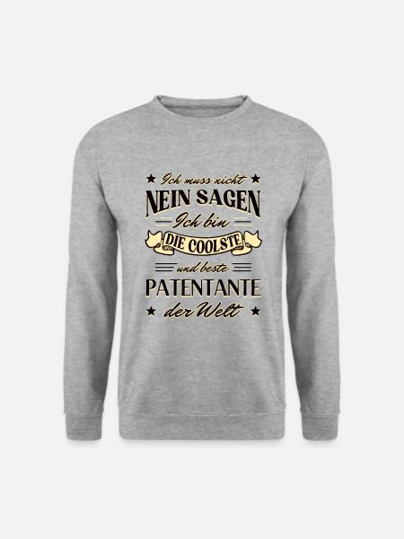 Patentante Spruch - Coolste und beste Patentanten - Unisex Pullover - Weißgrau meliert