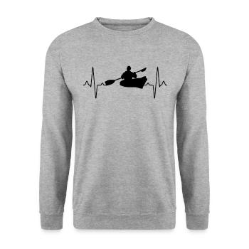 Canoe Kayak Heartbeat - Unisex Sweatshirt - salt & pepper - Front - Alina (178cm) & Michal (187cm)