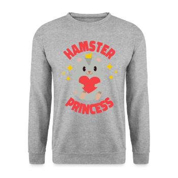 Cute Hamster Hamster Princess - Unisex Sweatshirt - salt & pepper - Front - Alina (178cm) & Michal (187cm)