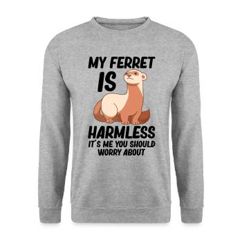My Ferret Is Harmless Pet Animal - Unisex Sweatshirt - salt & pepper - Front - Alina (178cm) & Michal (187cm)