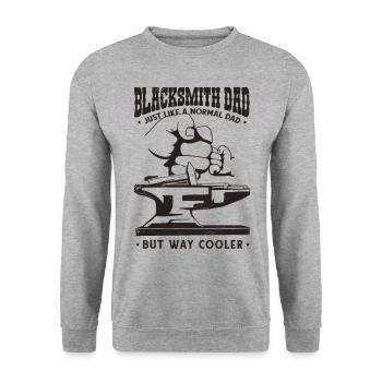 Blacksmith Dad Cool Anvil Blacksmith Papa - Unisex Sweatshirt - salt & pepper - Front - Alina (178cm) & Michal (187cm)