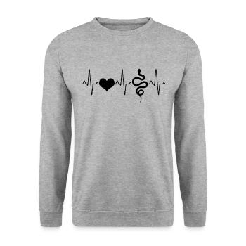 Battement de cœur de serpent - Sweat-shirt Unisexe - gris chiné - Devant - Alina (178cm) & Michal (187cm)