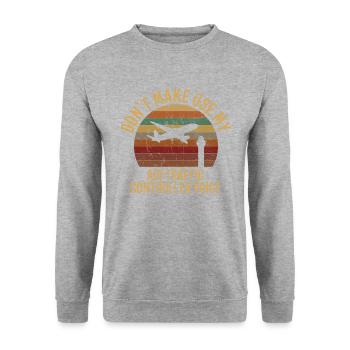 air traffic controller voice, air traffic control - Unisex Sweatshirt - salt & pepper - Front - Alina (178cm) & Michal (187cm)
